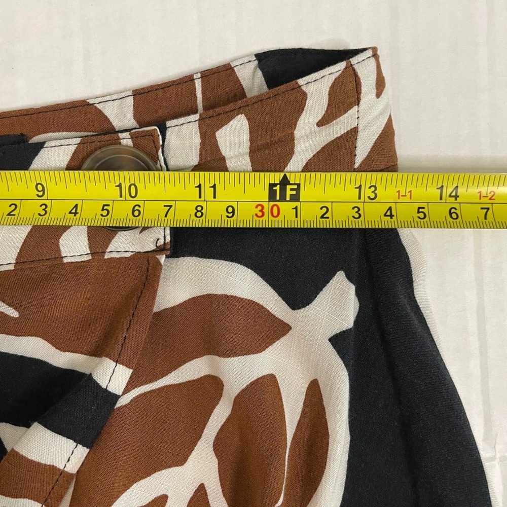 Who What Wear Maxi Skirt Womens Sz 2 Black Brown Abstract Leaf Print Earthy Boho - Picture 7 of 9